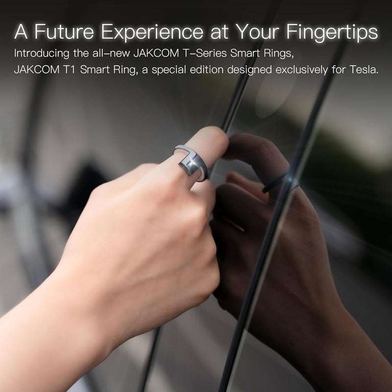 JAKCOM T1 Smart Ring Tesla Edition Premium Car Key Replacement for Model 3 Y S X Cybertruck Roadster & Many NFC Functions for iPhone Android of Wearable Technology (Size S) - Image 3